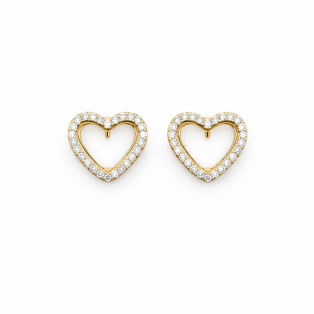 Silver Heart Spark Earrings