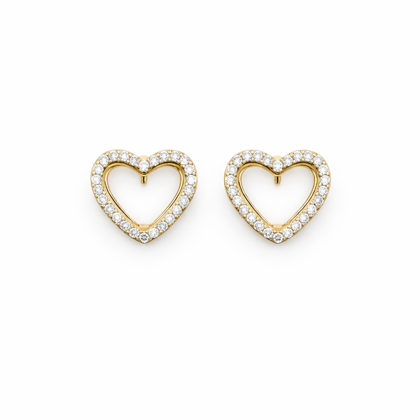 Silver Heart Spark Earrings
