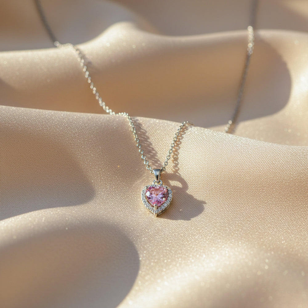 Blush Heart Pendant Necklace