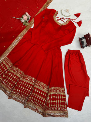Royal Scarlet Anarkali Set