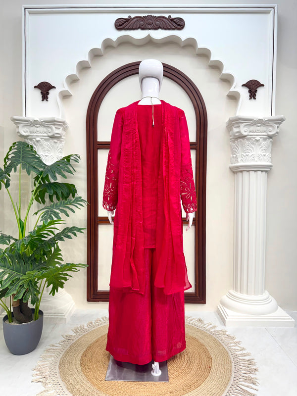Aafreen Wine Sharara Set