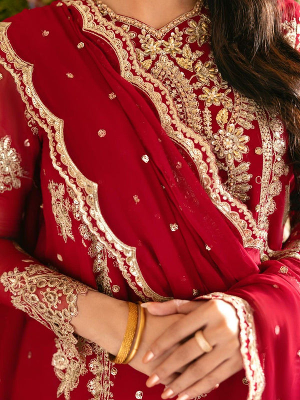 Zoya Crimson Festive Suit
