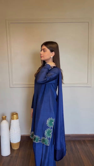 Royal Peacock Navy Lehenga Set