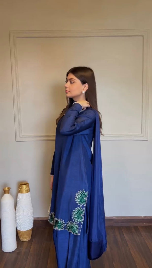 Royal Peacock Navy Lehenga Set
