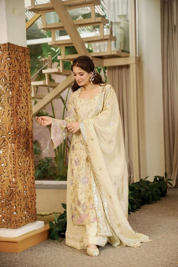 Noor-E-Ivory Embroidered Suit Set