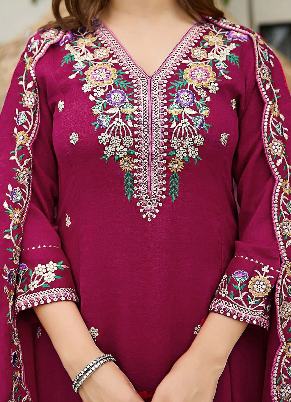 Rose Wine Designers kurta Pent Set.