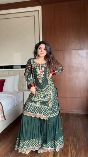 Gulnaar Embroidered Sharara Set