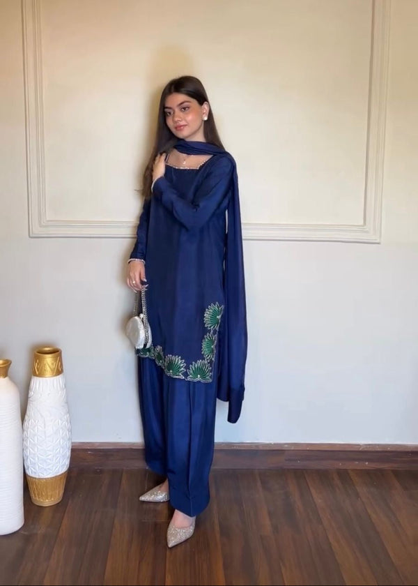 Royal Peacock Navy Lehenga Set