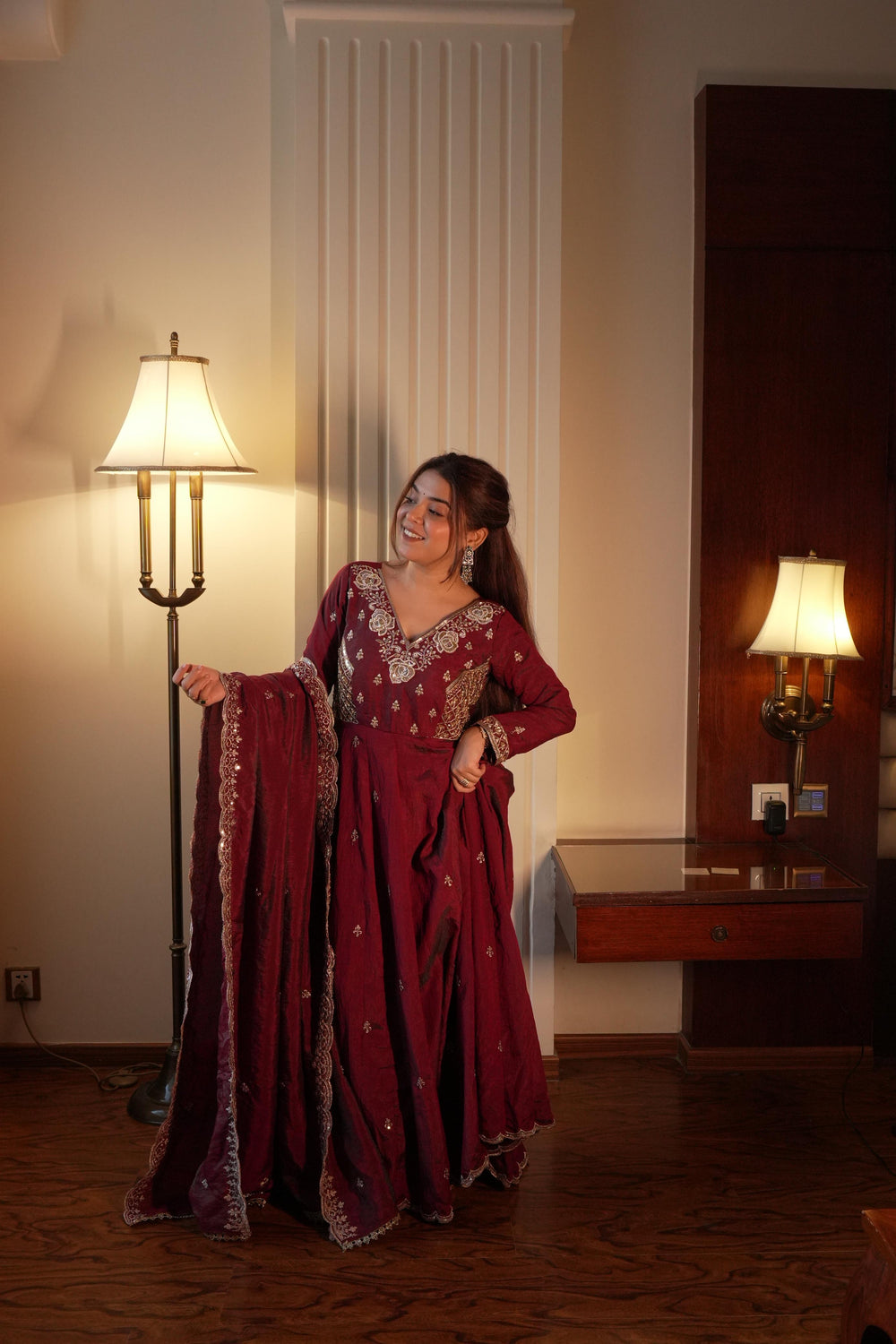 Royal Wine Cape Lehenga