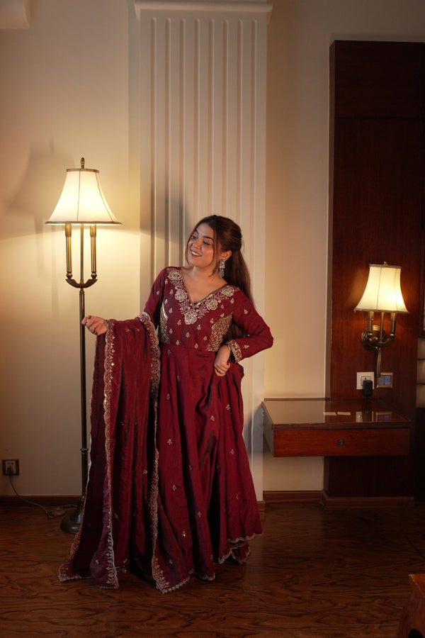 Royal Wine Cape Lehenga