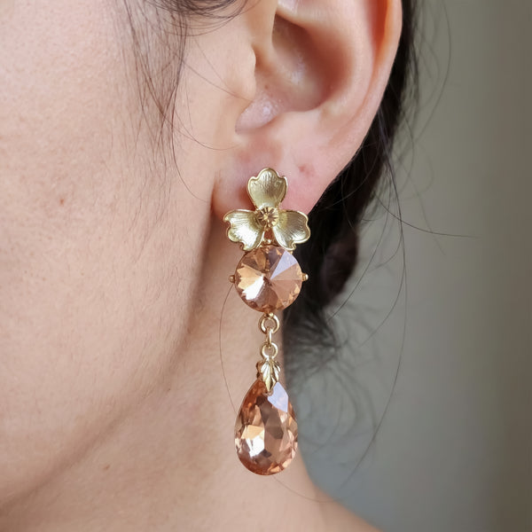 Blush Petal Drop Earrings