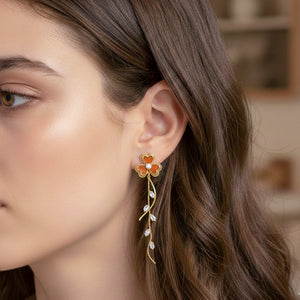 Golden Blossom Vine Earrings ✨
