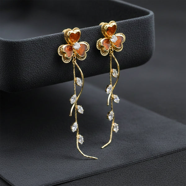 Golden Blossom Vine Earrings ✨