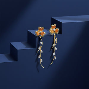Golden Blossom Vine Earrings ✨