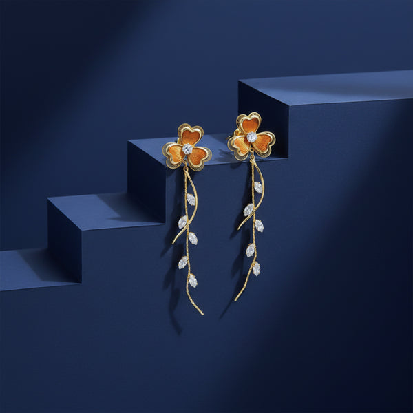 Golden Blossom Vine Earrings ✨
