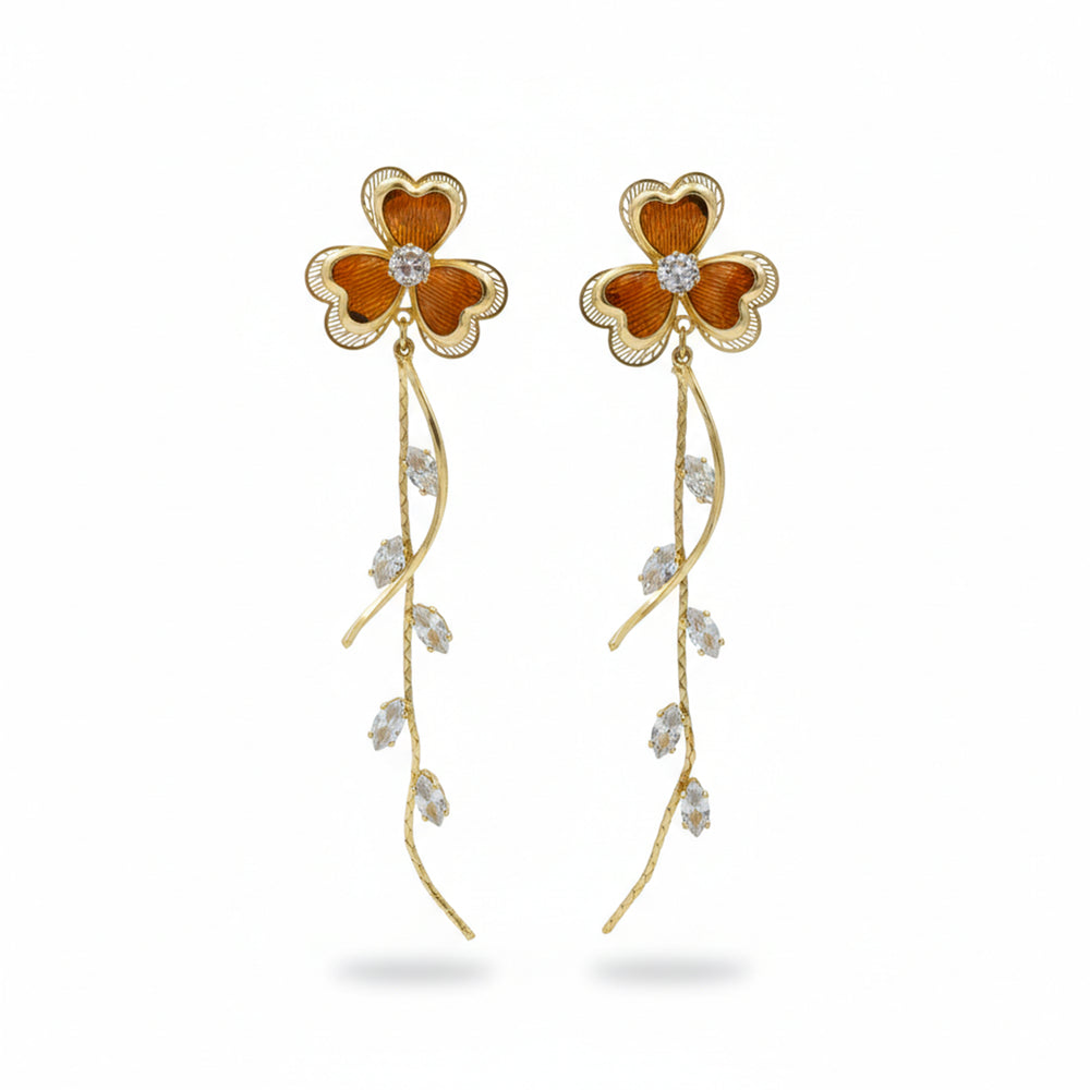 Golden Blossom Vine Earrings ✨