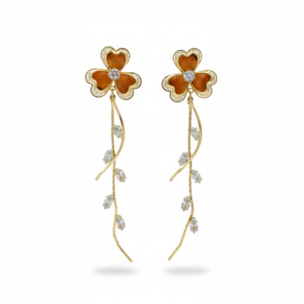 Golden Blossom Vine Earrings ✨