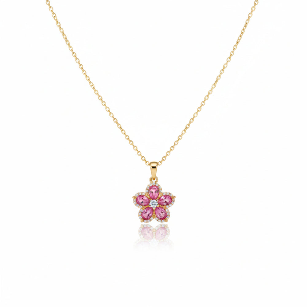 Pink Blossom Charm Necklace