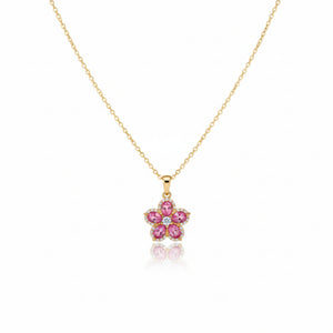 Pink Blossom Charm Necklace