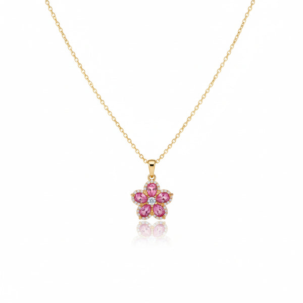 Pink Blossom Charm Necklace