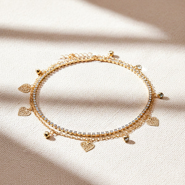Heart Charm Luxe Anklet