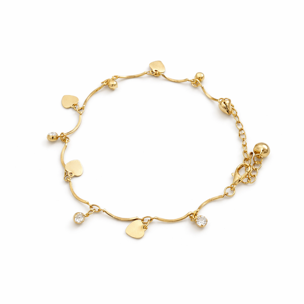 Golden Heart Drop Anklet