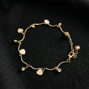 Golden Heart Drop Anklet