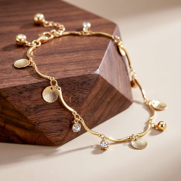 Elegant Gold-Plated Charm Anklet for Women