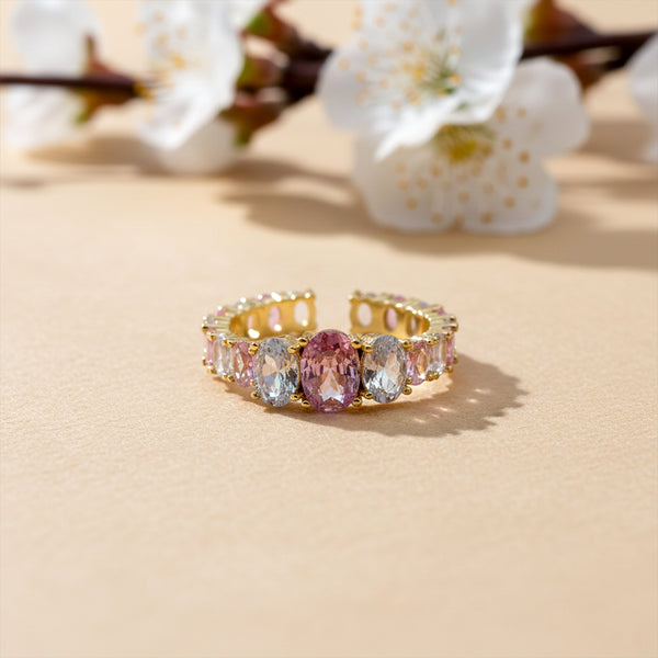 Luxury Pink Crystal Ring