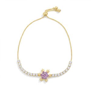 Purple Snowflake Gold Bracelet