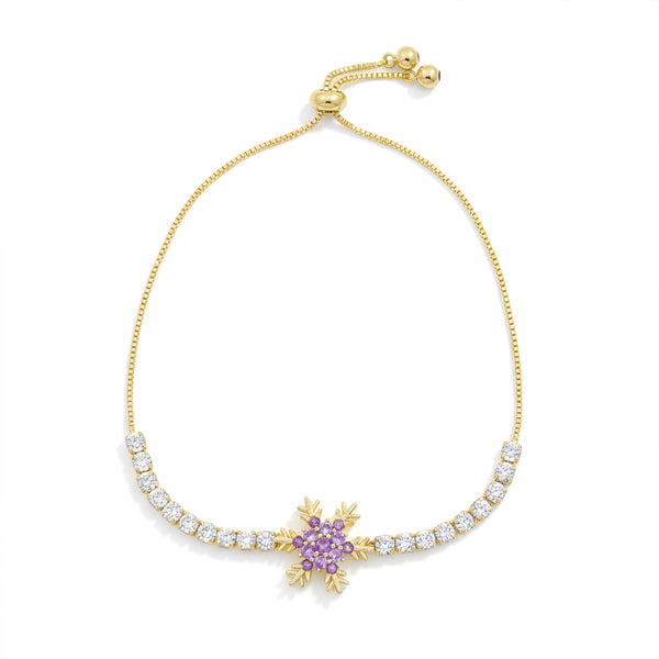 Purple Snowflake Gold Bracelet
