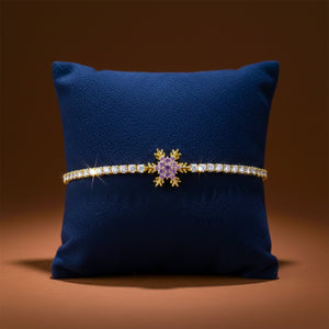 Purple Snowflake Gold Bracelet