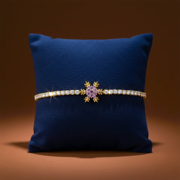 Purple Snowflake Gold Bracelet
