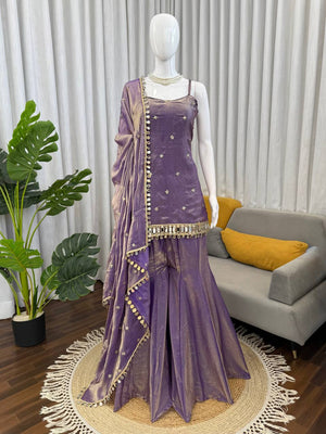 Aqua Noor Sharara Set – Royal Purple