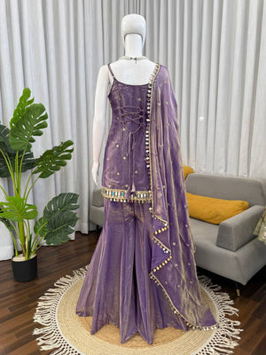Aqua Noor Sharara Set – Royal Purple
