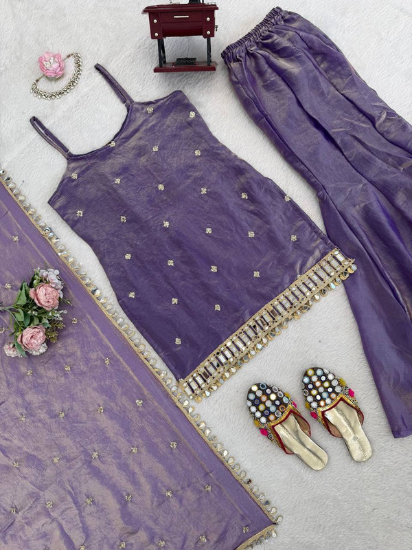Aqua Noor Sharara Set – Royal Purple