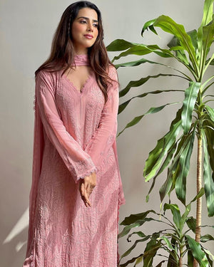chikankari embroidery 3 pic suit