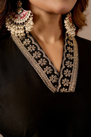Women's Embroidered Kurta Set with Printed Dupatta, 3 Piece Suit