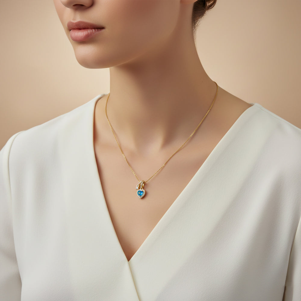 Sapphire Heart Necklace