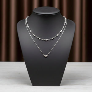 Heart & Crystal Duo Necklace