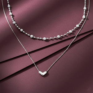 Heart & Crystal Duo Necklace