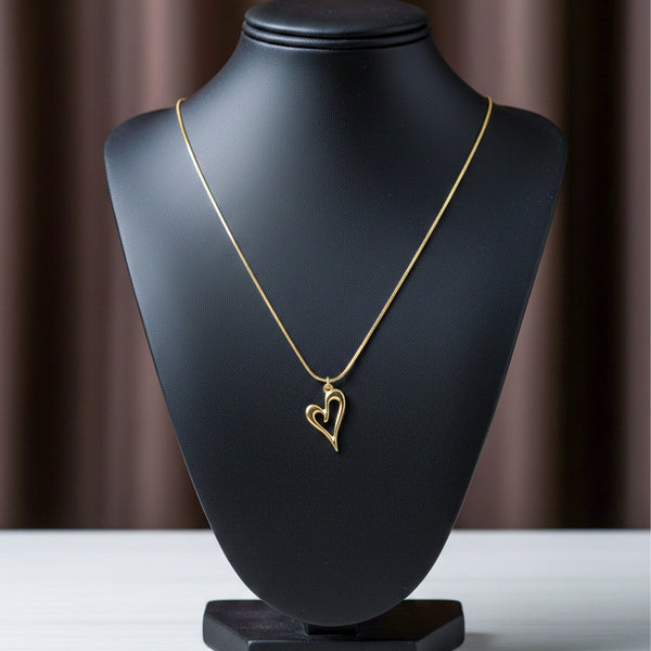 Antique Gold Heart Necklace