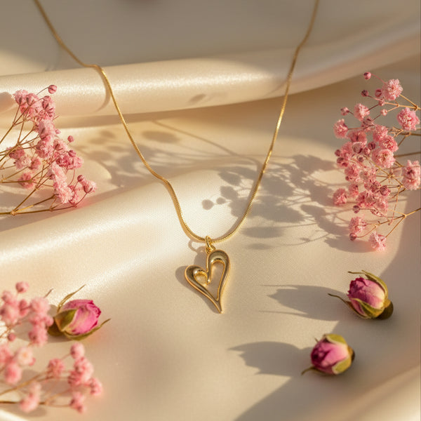 Antique Gold Heart Necklace