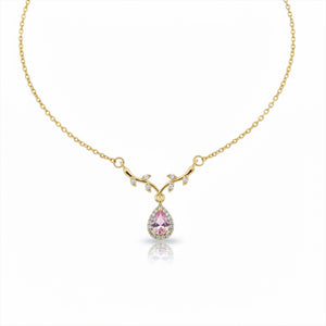 Pink Crystal Flower Necklace