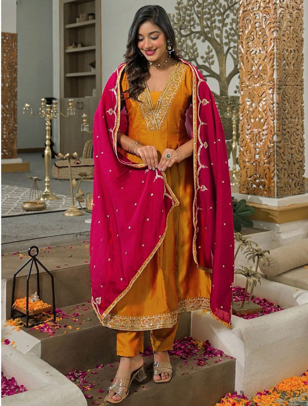 Gulnaar Mustard Suit Set