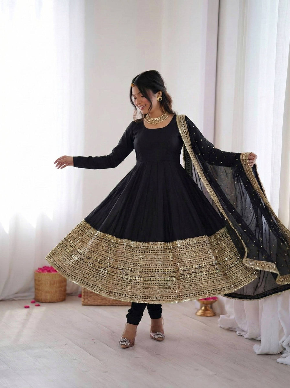 Aafreen Black Heritage Anarkali