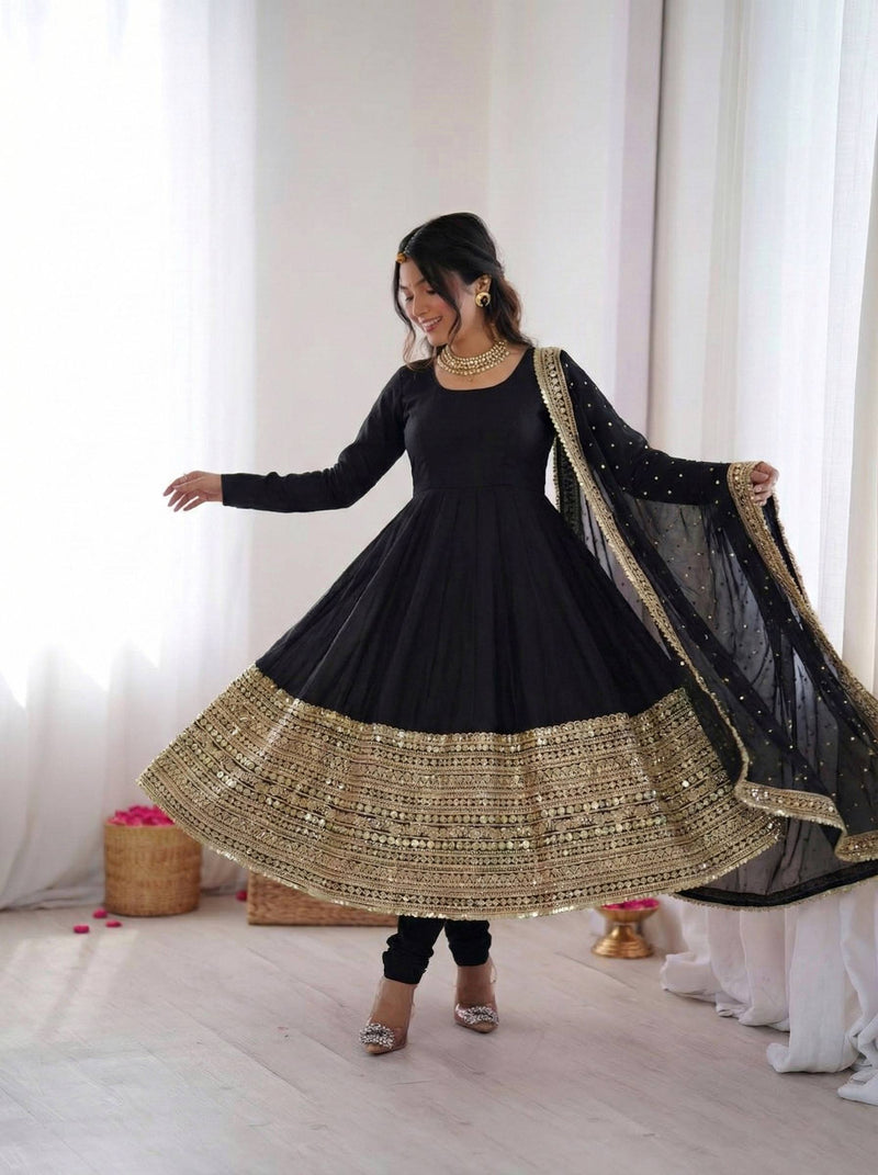Aafreen Black Heritage Anarkali