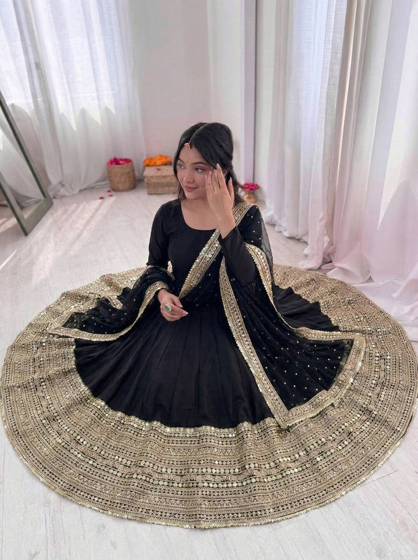Aafreen Black Heritage Anarkali