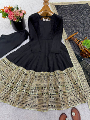 Aafreen Black Heritage Anarkali