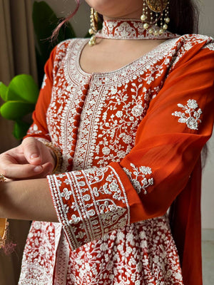 EMBROIDERED PEPLUM TOP WITH PLAZZO PAIR